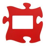 Puzzle képkeret (piros)