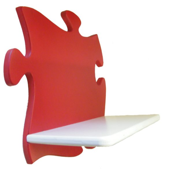 Puzzle gyerek polc (piros-fehér)
