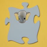 Elefánt fogas (pasztell kék)