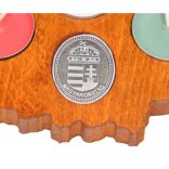 Faragott Nagy-Magyarország gyertyatartó (mahagóni színben)