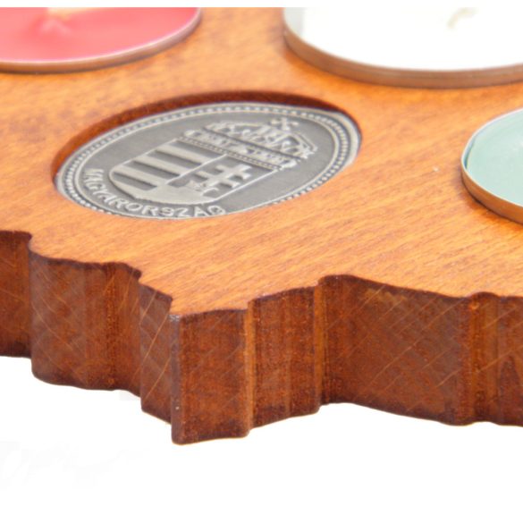 Faragott Nagy-Magyarország gyertyatartó (mahagóni színben)