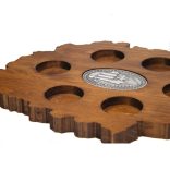 Ital vagy pálinka kínáló, faragott Nagy-Magyarország (dió színben), Nagy-Magyarországos ón címkével