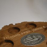 Trianon feliratos ital vagy pálinka kínáló, faragott Nagy-Magyarország (dió színben),  Nagy-Magyarországos ón címkével