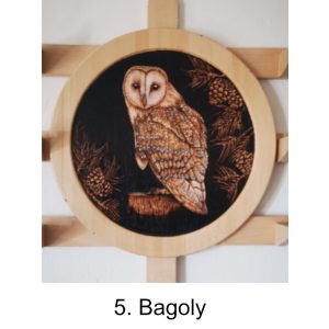 Íjtartó (3 íj, +vesszőtartó), bagoly