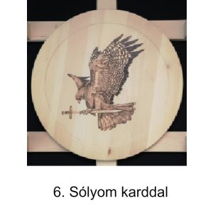 Íjtartó (3 íj, +vesszőtartó), sólyom karddal