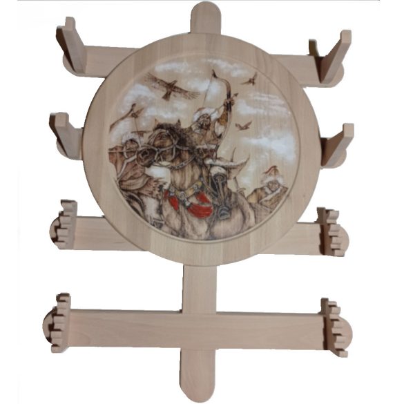 Íjtartó (3 íj, +vesszőtartó), sólyom karddal