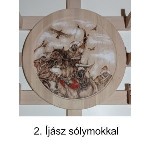 Íjtartó (2 íj, + vesszőtartó) Íjász sólymokkal