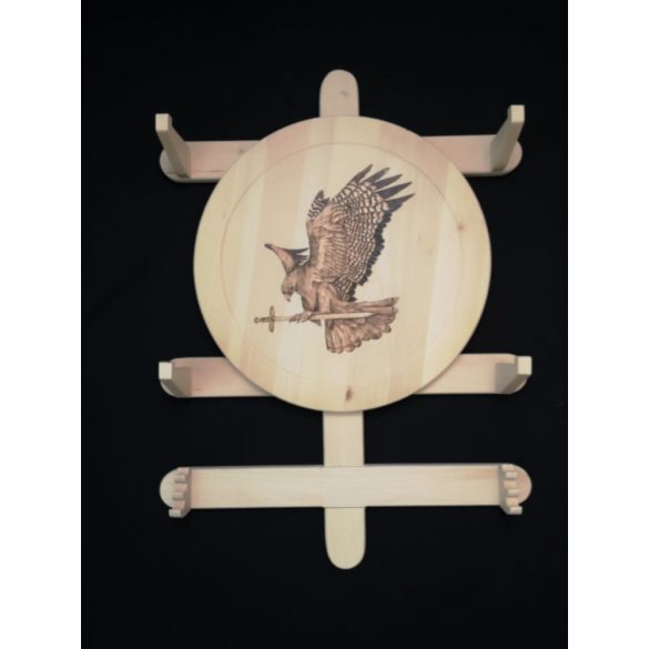 Íjtartó (2 íj, + vesszőtartó) Íjász sólymokkal