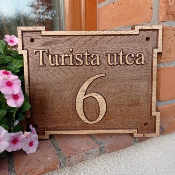 Házszámtábla "bástya" 250x200mm