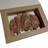 Faragott Nagy-Magyarország térkép angyalos címerrel falióra dió színben, díszdobozban