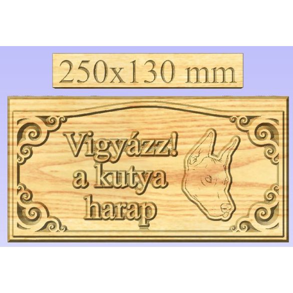 Vigyázz a kutya harap fatábla
