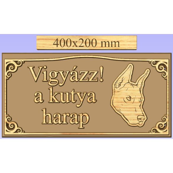 Vigyázz a kutya harap fatábla