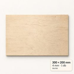 300×200 mm-es, 4 mm vastag BB/BB nyír falap, 1 db