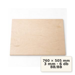 Nyír falap 760x505x3 mm BB/BB 6 db