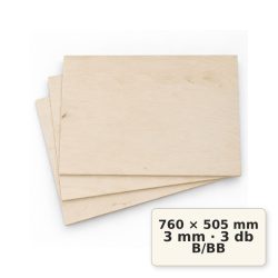 Nyír falap 760x505x3 mm B/BB 3 db