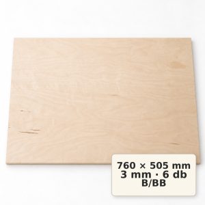 Nyír falap 760x505x3 mm B/BB 6 db