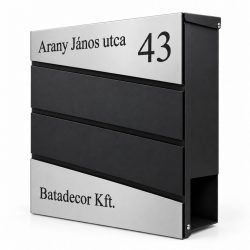 Fém postaláda, gravírozott felirattal, F2