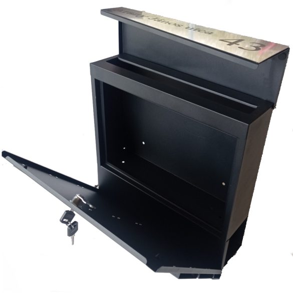 Fém postaláda, gravírozott felirattal, F2