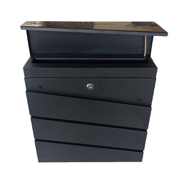 Fém postaláda, gravírozott felirattal, F1