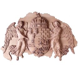   Faragott Nagy-Magyarország térkép angyalos címerrel falikép 40x26 cm
