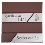 Fém postaláda, gravírozott felirattal, barna "5"