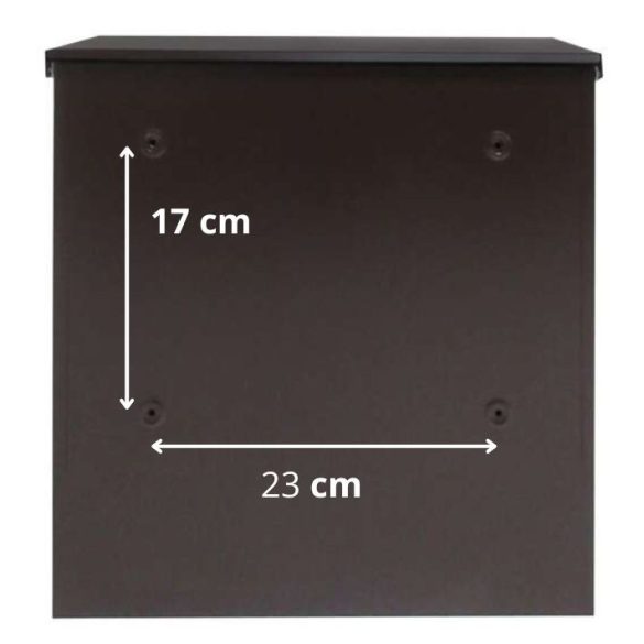 Fém postaláda, gravírozott felirattal, barna "5"