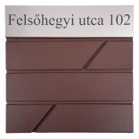 Fém postaláda, gravírozott felirattal, barna "6"