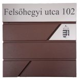 Fém postaláda, gravírozott felirattal, barna "7"