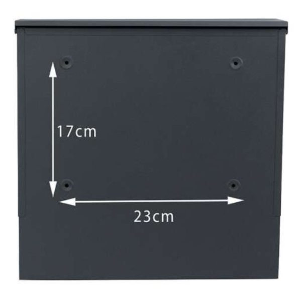 Fém postaláda, gravírozott felirattal, antracit, "1"