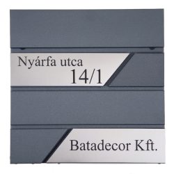 Fém postaláda, gravírozott felirattal, antracit