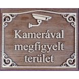 Kamerával megfigyelt terület fatábla 250x200 mm