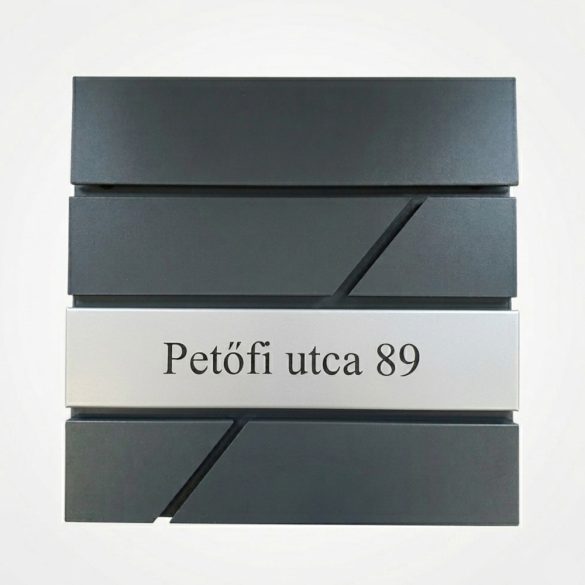 Fém postaláda, gravírozott felirattal, antracit "10"