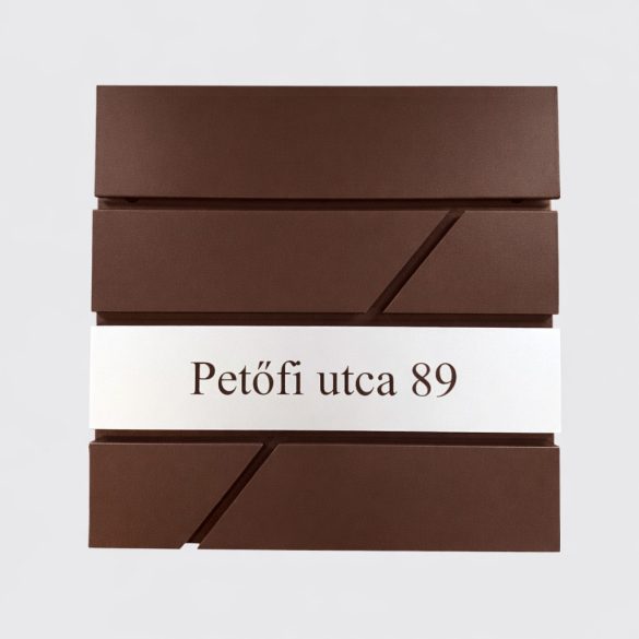 Fém postaláda, gravírozott felirattal, barna "10"