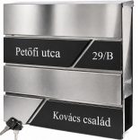 Rozsdamentes (INOX) fém postaláda, gravírozott felirattal "4"