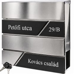   Rozsdamentes (INOX) fém postaláda, gravírozott felirattal "4"