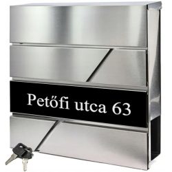   Rozsdamentes (INOX) fém postaláda, gravírozott felirattal "10"