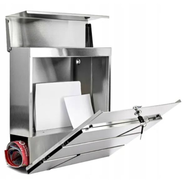 Rozsdamentes (INOX) fém postaláda, gravírozott felirattal "10"