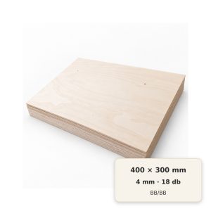 400x300 mm-es, 4 mm vastag BB/BB nyír falap, 18 db
