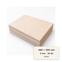 400x300 mm-es, 4 mm vastag BB/BB nyír falap, 36 db