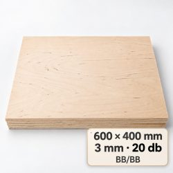 Nyír falap 600x400x3 mm BB/BB 20 db