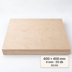 Nyír falap 600x400x4 mm BB/BB 20 db