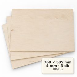 Nyír falap 760x505x4 mm BB/BB 3 db