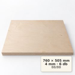 Nyír falap 760x505x4 mm BB/BB 6 db
