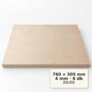 Nyír falap 760x505x4 mm BB/BB 6 db