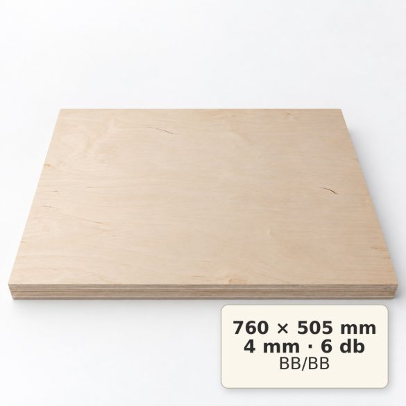 Nyír falap 760x505x4 mm BB/BB 6 db